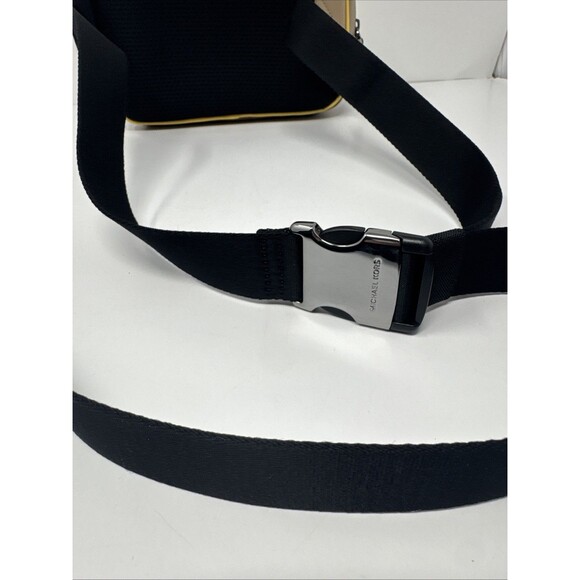 MICHAEL KORS Cooper Graphic Logo Sling Pack Yellow Brown NICE - Picture 10 of 12